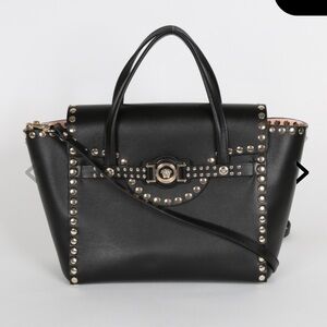 Versace Signature Medusa Black Studded Satchel bag